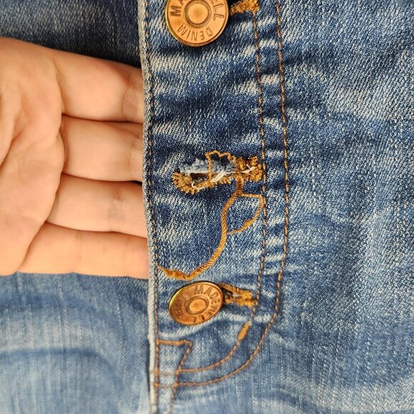 *FLAWED* Madewell Cali Demi-Boot Jeans in Bronson Wash Button-Front Edition 27 - Picture 11 of 12